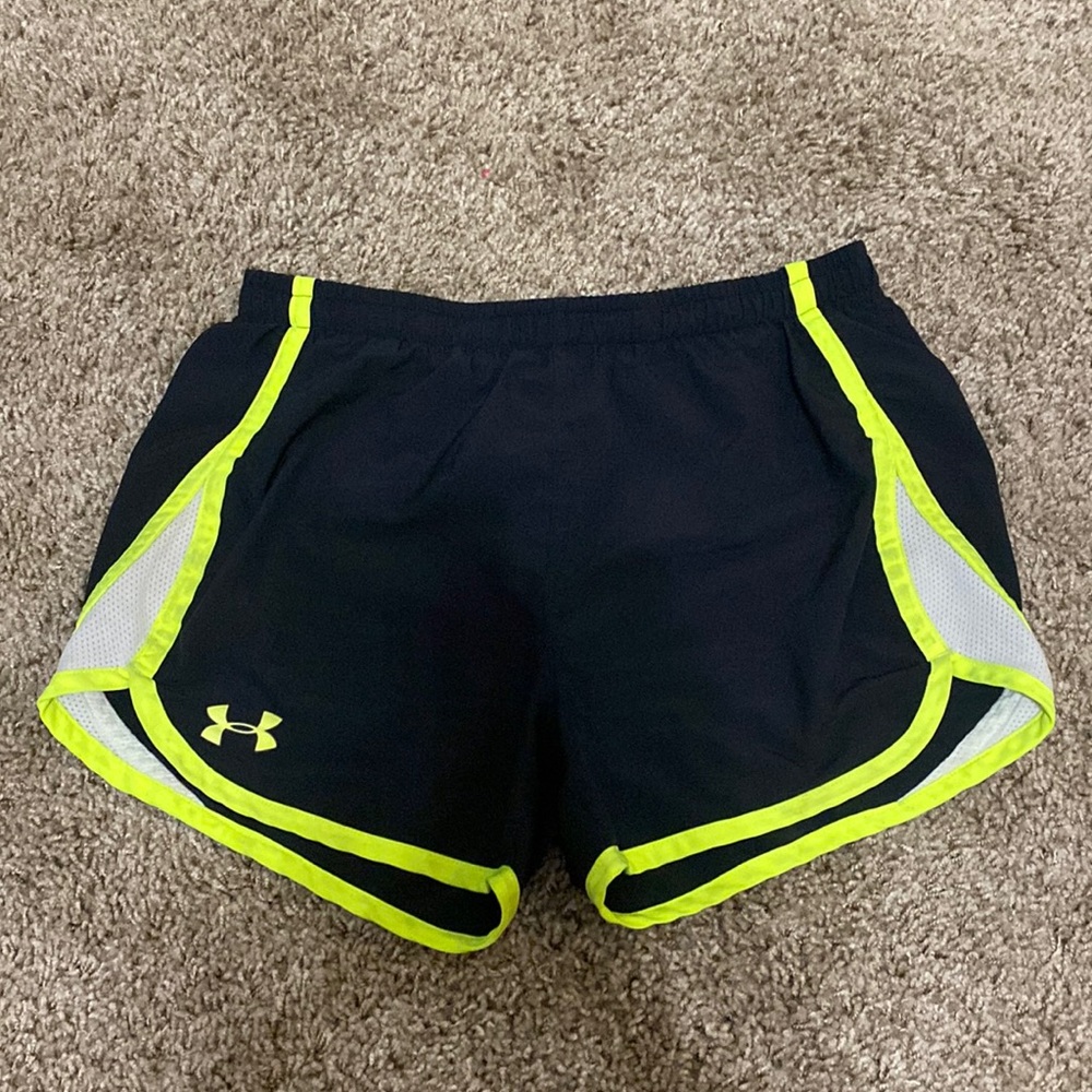 Neon Yellow and Black Under Armor Shorts